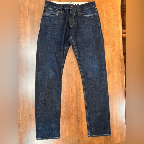 Denham Mens Drill Regular Fit Straight Leg Selvedge. Jeans Dark Wash. Size 32x32 - Picture 3 of 12